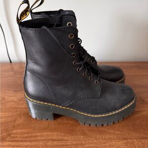 Dr. Martens Black Platform Lace-Up Boots